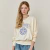 Logo Embroidery Back Slit Round Neck Sweatshirt Ze10qt600na