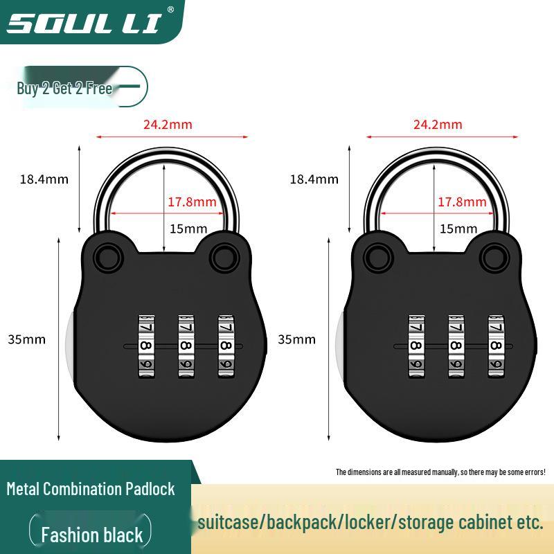 Compact Student Combination Padlock for Suitcases, Backpacks, Lockers, and Cabinets