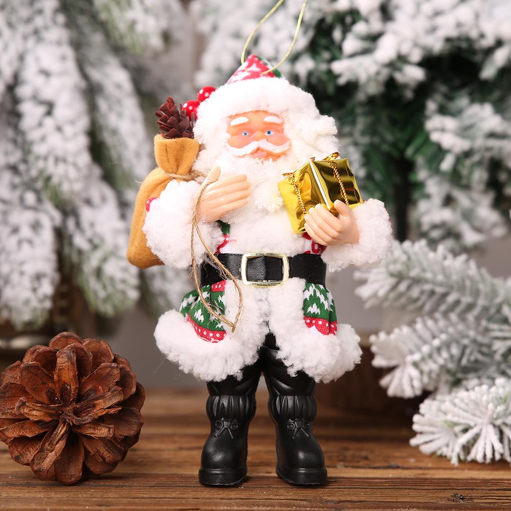 Christmas Decoration Products Resin Santa Claus Ornament Stand up Doll Pendant Model Props Showcase Supermarket Hotel Display