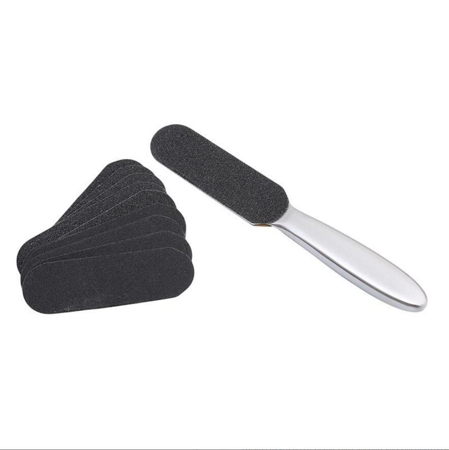 

Двосторонній педикюр 10 шт Сухий шліфувальний папір Шпилька Засіб для видалення твердої шкіри Догляд за ногами Інструменти для педикюру чорний