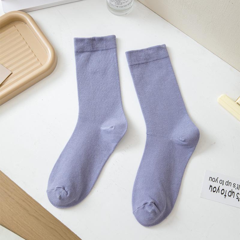 Solid Color Confinement Socks, Medium Socks, Pure Cotton Socks, Summer Thin Candy-Colored Spring And Autumn Stockings, Socks