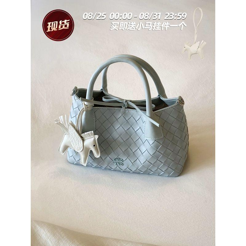 

South Style Chio2nd Seaside Exactly Tote Bag Women s Light Blue Casual Weaving Handbag Shoulder Messenger Bag Image color