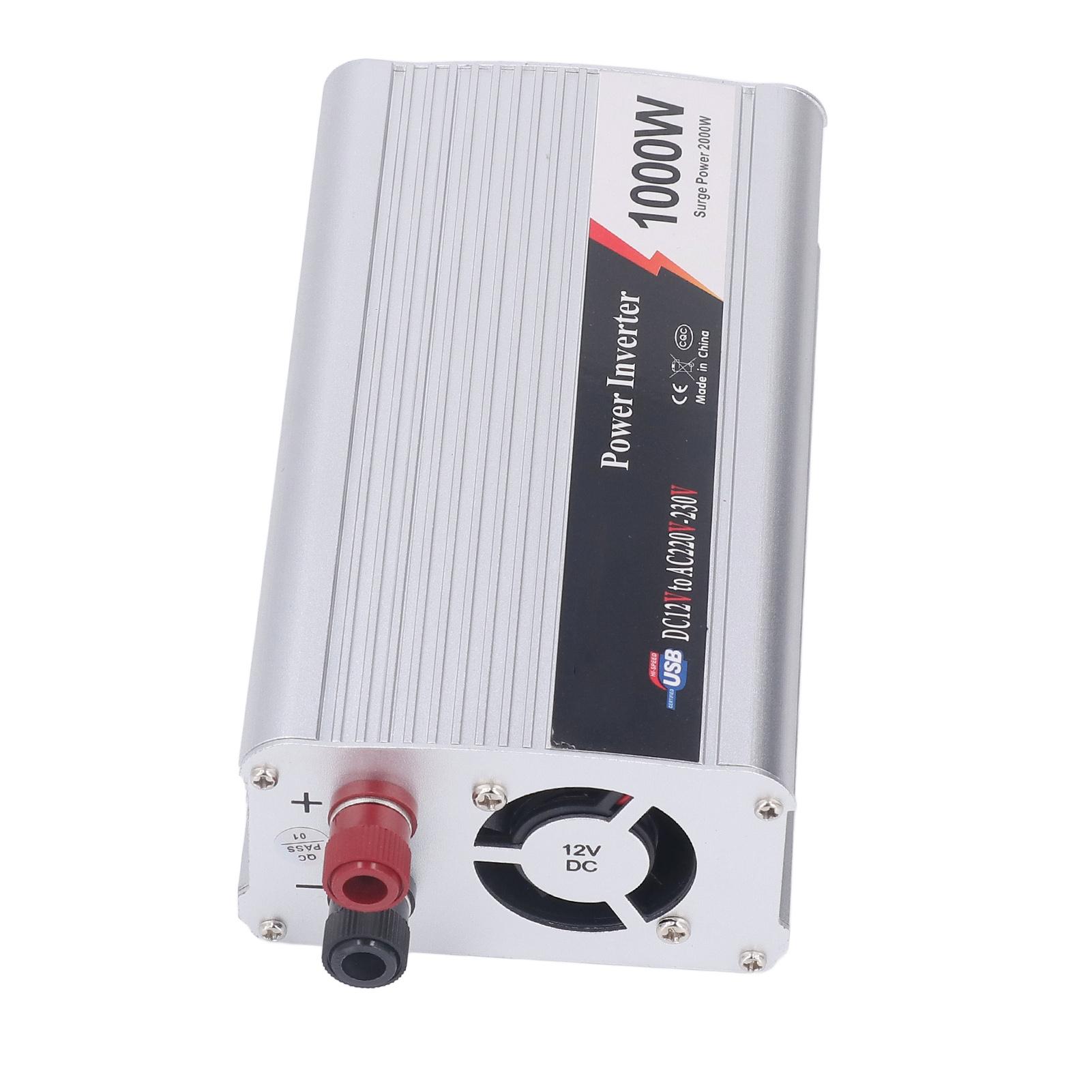 

Автомобильный инвертор питания 1000 Вт USB-интерфейс тихий вентилятор охлаждения Автомобильный инвертор DC12V в AC220230