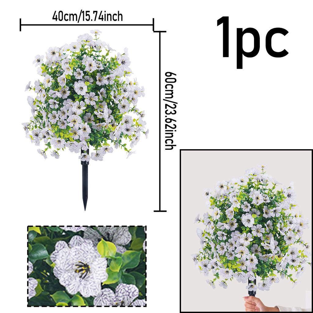 1Bundle Artificial Violet Flowers Balls with Stakes Realistic Outdoor Plants Fake Flower Greenery for Wedding Party Garden Decor