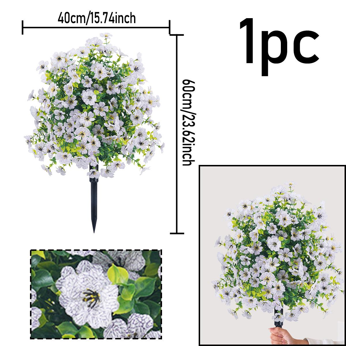 

1Bundle Artificial Violet Flowers Balls with Stakes Realistic Outdoor Plants Fake Flower Greenery for Wedding Party Garden Decor белый