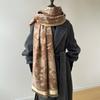 Luxury Floral Print Scarf For Women Warmer Winter Cashmere Pashmina Scarves Shawls Female Thick Blanket Wraps Foulard