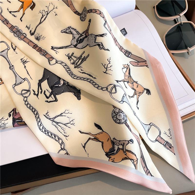 Scarf, Long Silk Scarf, Versatile Silk Scarf, Double-Layer Simulated Silk, Diagonal Scarf, Autumn And Winter Hair Binding And Scarf