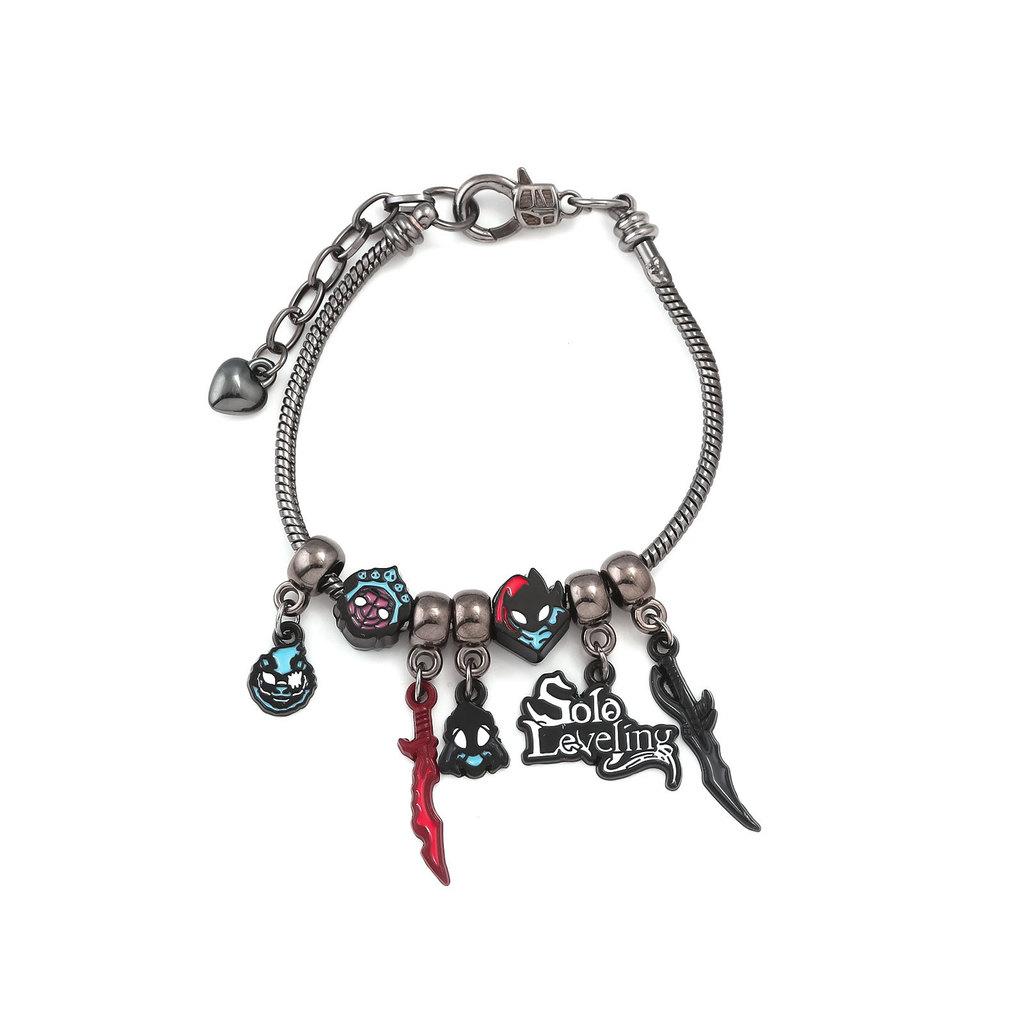 Solo Leveling Schmuckherstellungs-Set mit Metallanhängern für Unisex DIY Armbänder