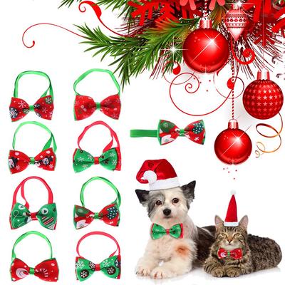 New Adjustable Holidays Dog Bow Tie Pet Christmas Necktie Bowknot Collar Cat Choker