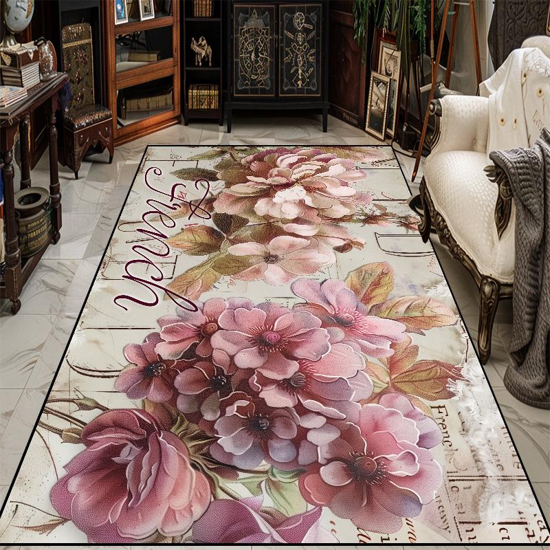 Modern 3D Floral Living Room Decor Carpet Soft Flannel Rugs for Bedroom Bedside Modern Fashion Decoration Home Sofa Floor Mat