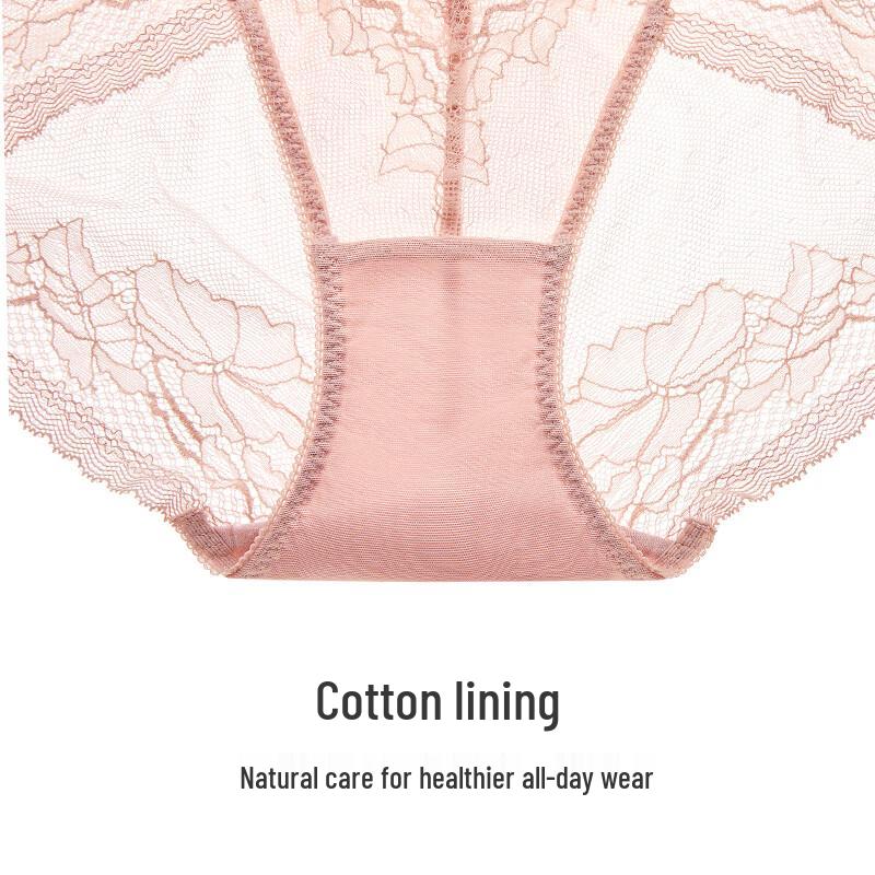 Maniform Women's Sexy Lace Low-Rise Antibacterial Briefs