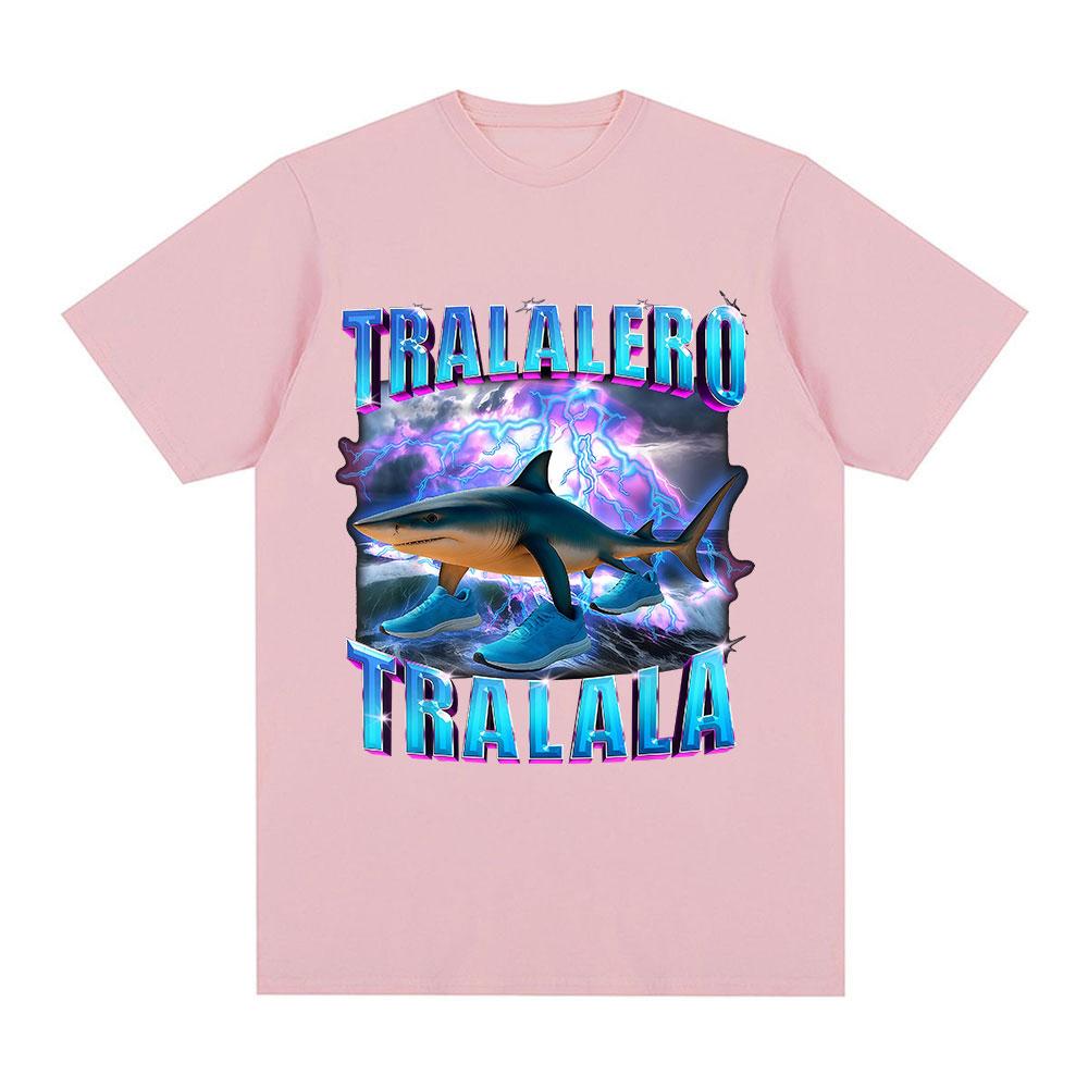 Tralalero Tralala Italian Brainrot Funny Shark Meme Graphic T-shirts Men's Women Clothing Fashion T Shirts Summer Cotton T Shirt