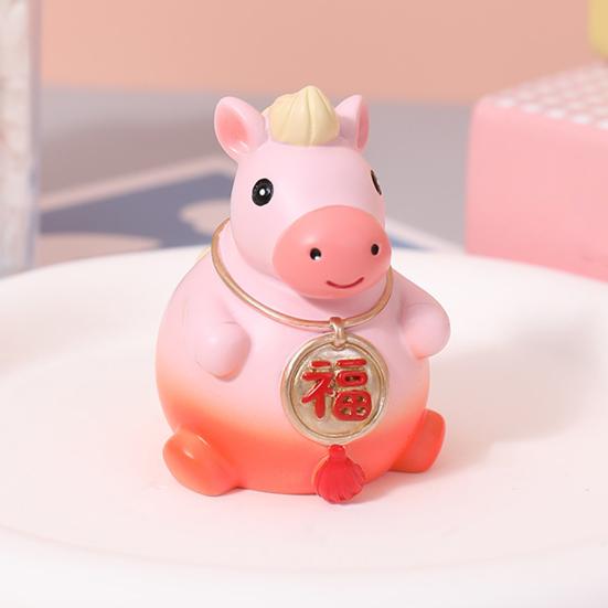 Yousheng Cartoon Horse Figurine Bring Good Luck Wealth Mini Horse Statue Spring Horse Fidget Toy New Year Decoration Ornament