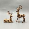 1 Pair Realistic Christmas Deer Figurine Vintage Small Deer Ornament  Christmas Party