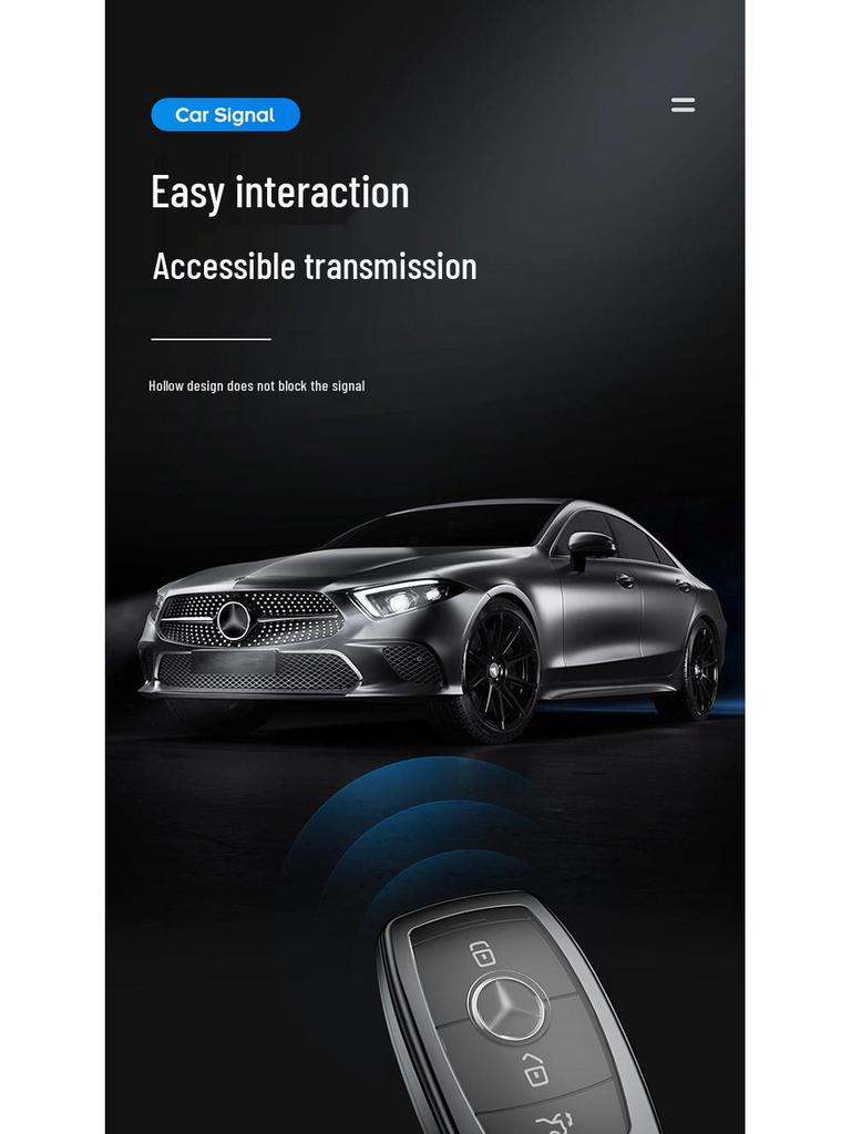 Aluminum Alloy Car Key Case for Mercedes-Benz E-Class, S-Class, C260L, E200 - Full Wrap Key Cover