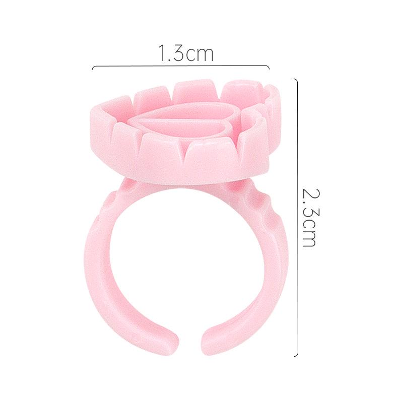 Embroidery Eyelash Extension Ring: Heart-Shaped Blooming Resin Cup (50/Bag)