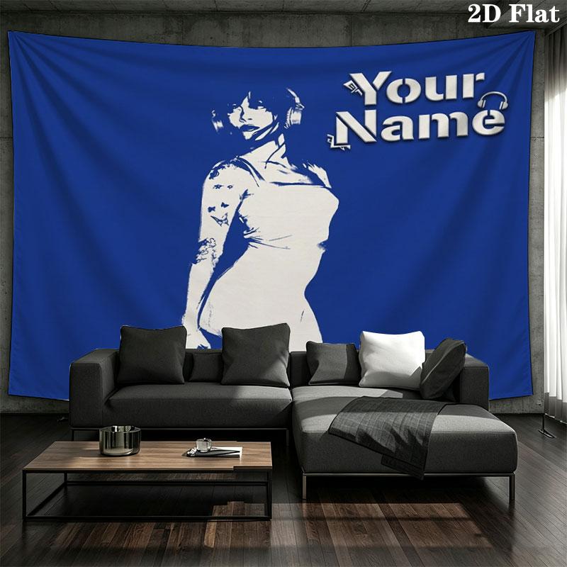 Aitana Custom Name Wall Tapestry Aesthetic Wall Hanging Printed Fabric Blanket Decorative Tapestries for Bedroom Living Room Home Decor