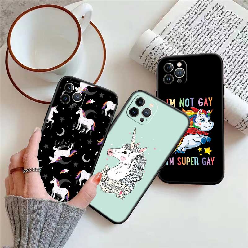 RE17 Cartoon Unicorn Phone Case for Samsung Galaxy S20 S21 S22 Ultra FE + Plus A21S A22 A24 A25 A26 A30 A30S A31