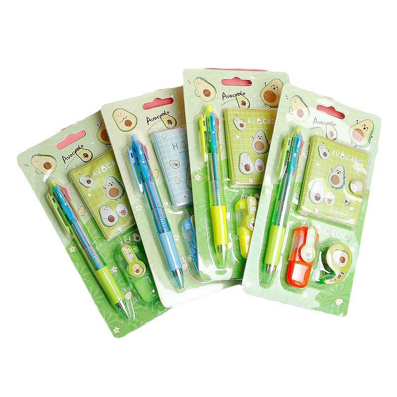 

Back to School Cartoon Stationery Set: Avocado Pen & Student Planner