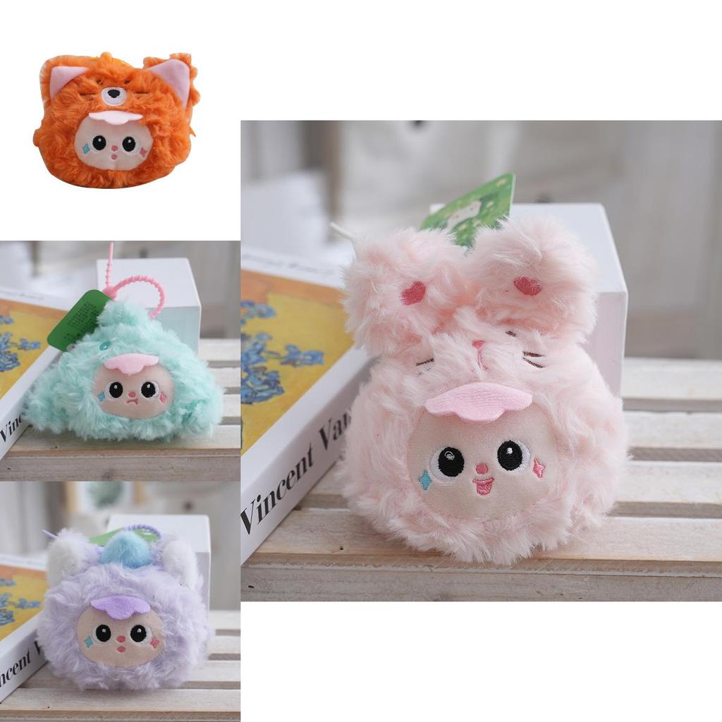 Baby Three Rabbit Plush Keychain With Pp Cotton Filling For Kids Collectibles