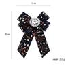 JMXD-Printed Fabric Brooch Bow Brooch Rhinestone Pin Collar