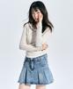 Eva Button Layered Knit Hoodie [Oatmeal]