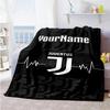 Juventus Customize Text Blanket Throw Personalized Blanket Warmthful Decor Perfect for Home Decor Office Seaside Nap for All Occasions