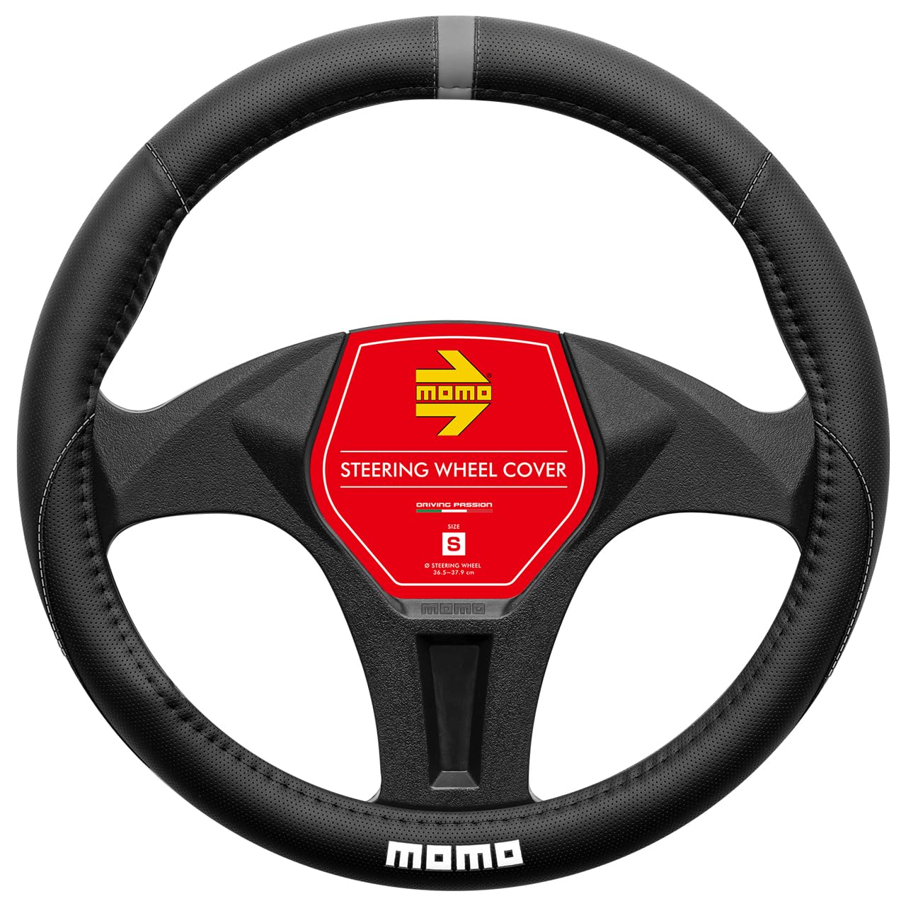 

MOMO ELEGANT Steering Wheel Cover, Italy, Milan, Size Small, Gray