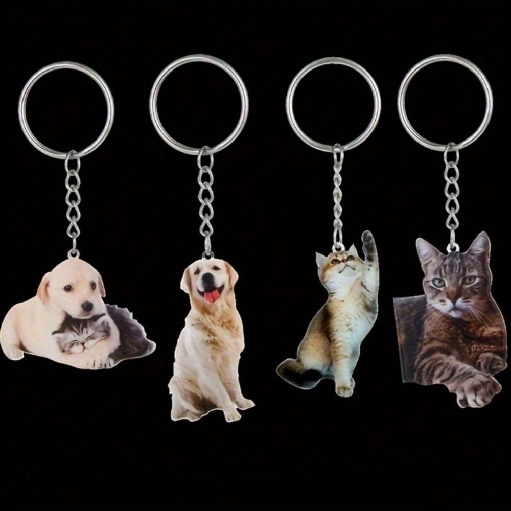 Personalized Pet Photo Keychain - Custom Acrylic Keychain with Photo of Your Dog or Cat, Graduation Gift, Name Customization, Graduation Gift