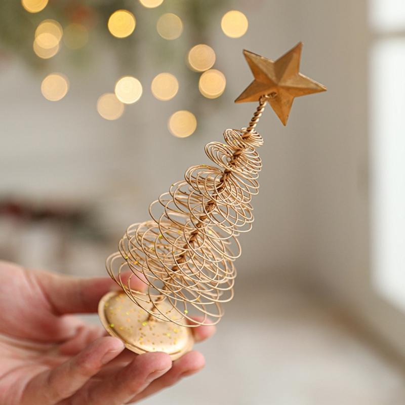 Weihnachtsbaumschmuck mit Sockel Stern Eisen Weihnachtsbaumschmuck für Tischplatte Party Feiertagsdekorationen