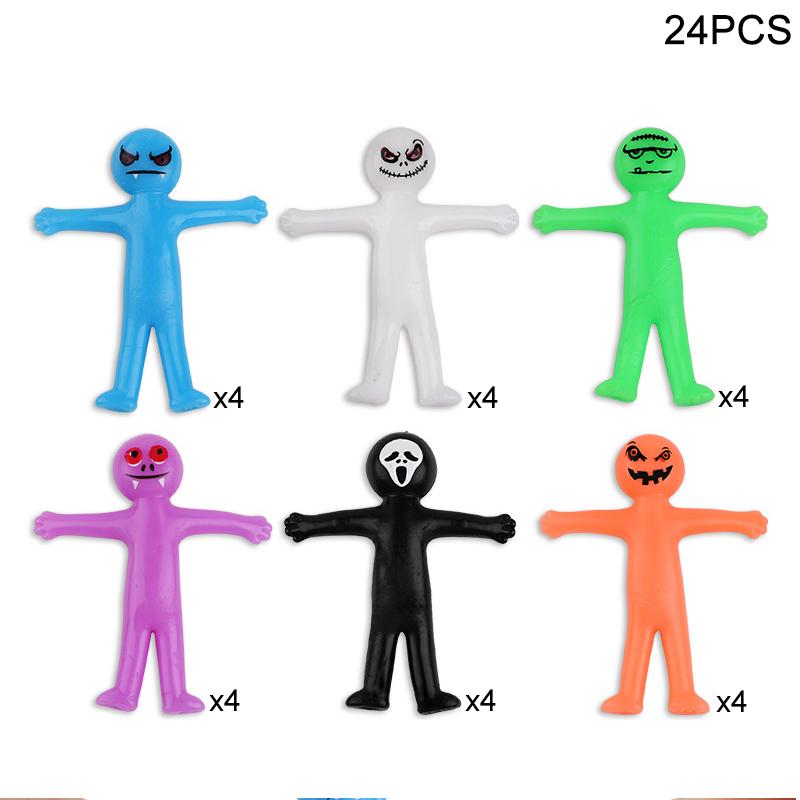 12-36 Stück Lustiger Kleiner Mann Halloween Dehnbares Spielzeug Kinder Halloween Geburtstagsfeier Gastgeschenke Goodie Bag Trick or Treat Eimer Füller