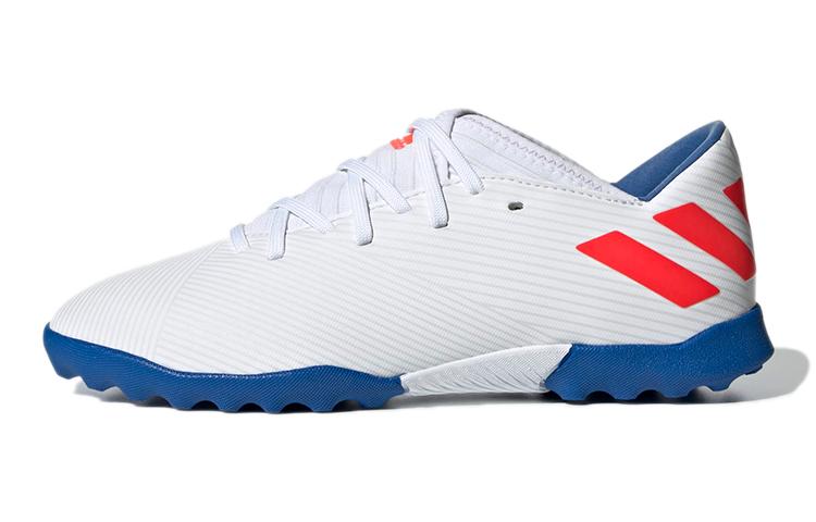 

Adidas Messi 19.3 Turf J Abrasion Resistant Low top Kids Soccer Shoes White Blue Red Teenagers F99930 35.5
