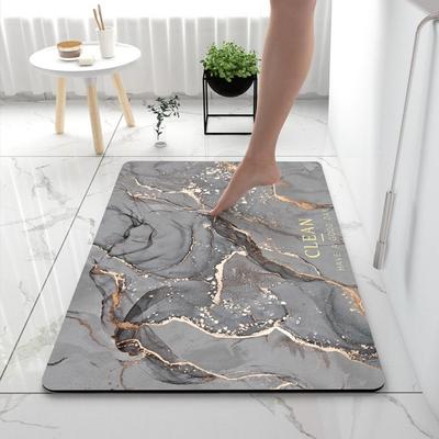 Diatom Printing Bathroom Thickening Mat Bath Non-slip Carpets In Wash Basin Bathtub Side Floor Rug Shower Room Doormat Memory Foam 3D Pad