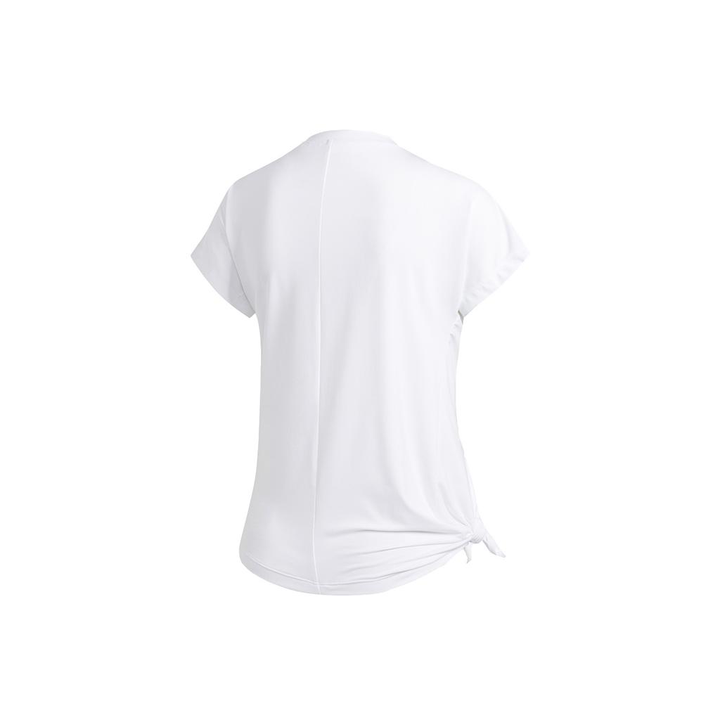 Adidas 3S Tie Tee Training Striped Short Sleeve T-Shirt Women Tops White DX7529