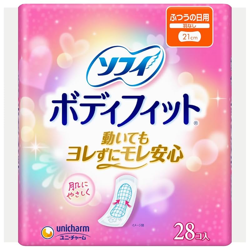 

Unicharm sanitary paper napkins Sophie body fit 28 pieces without wings