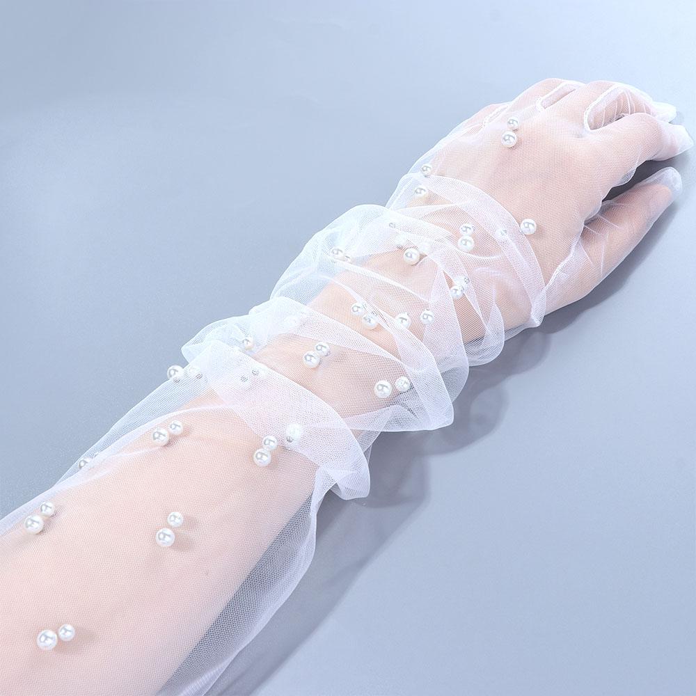 Lace Pearl Marriage Party Full Finger Gloves Fingerless Gloves Wedding Accessories Bridal Gloves