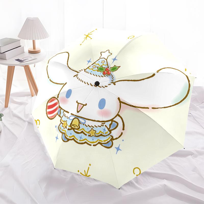 

1pc Christmas Edition Automatic Opening/Closing Umbrella with Festive Star and Holly Design - Portable Three-Fold Design, 8-Bone Iron Frame Outdoor Um