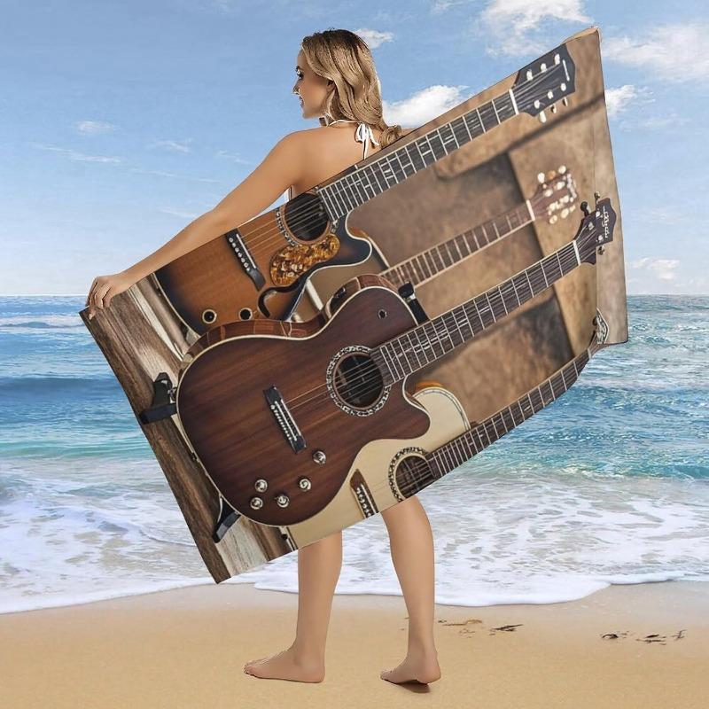 

Guitar Playing Bath Towel Sports Series, Quick Dry for Sports Spa Yoga Hotel Gym W40*H60(CM)