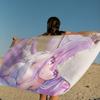 N-Nekomata Okayu Cartoon Microfiber Blanket Quick Drying Beach Towels Oversized Printing Super Absorbent Pool Towel Blanket
