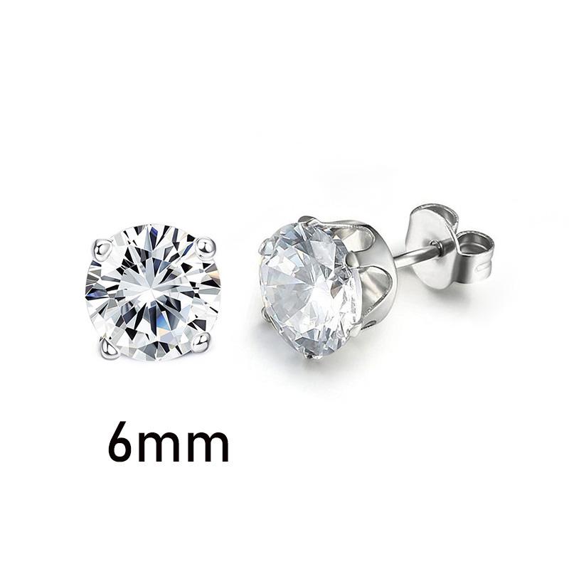 1 Pair Gothic Viking Rune Stud Earrings For Women/Men Stainless Steel Cubic Zirconia Rock Punk Piercing Jewelry