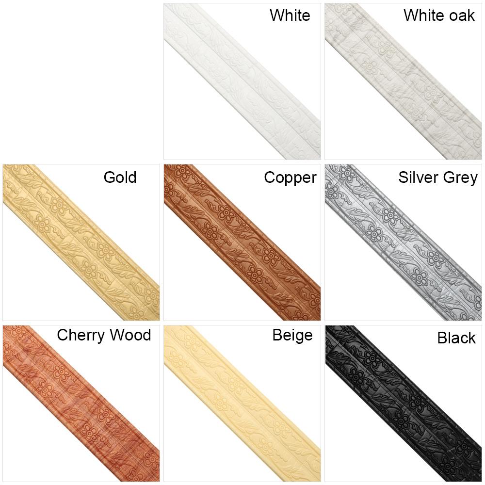 1PC New Adhesive Ceiling Decorative Strip Waterproof Wall Stickers Baseboard Wallpaper Home Decoration Wall Border Skirting