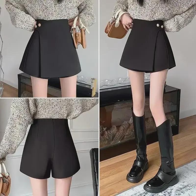 

Women s High Waist A-line Skirt Pants - Autumn/Winter Fashion, Loose Fit, Casual Trousers XS