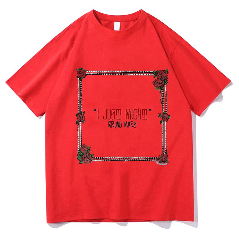 

Bruno Mars I Just Might Tour 2026 Tshirt THE ROMANTIC Tshirts Pure Cotton Short Sleeve Loose Women Aesthetic T Shirt Streetwear L