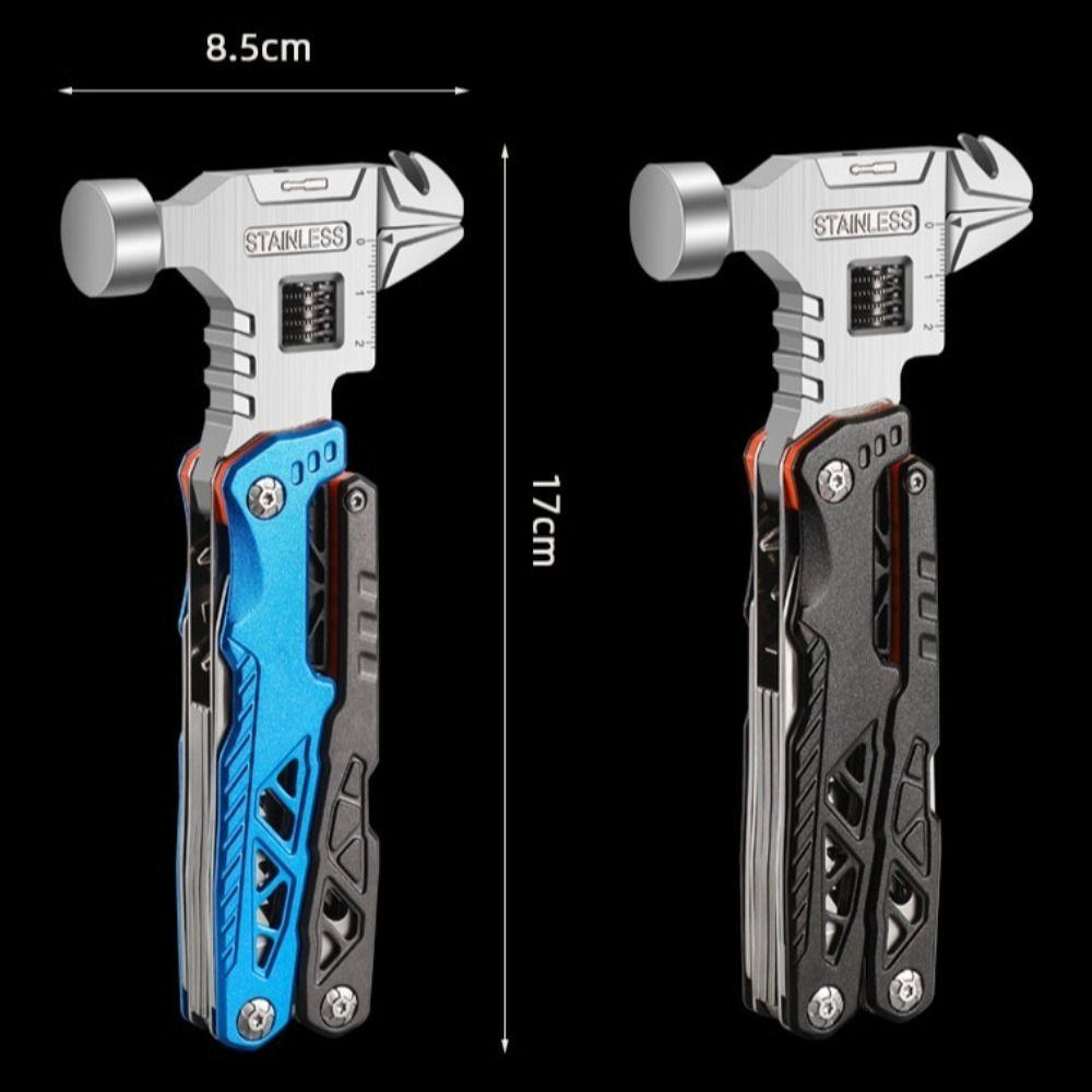 Universal Hammer 14 in 1 Multitool Fold Integrated Adjustable Wrench Pliers Device Multifunctional Tool Outdoor