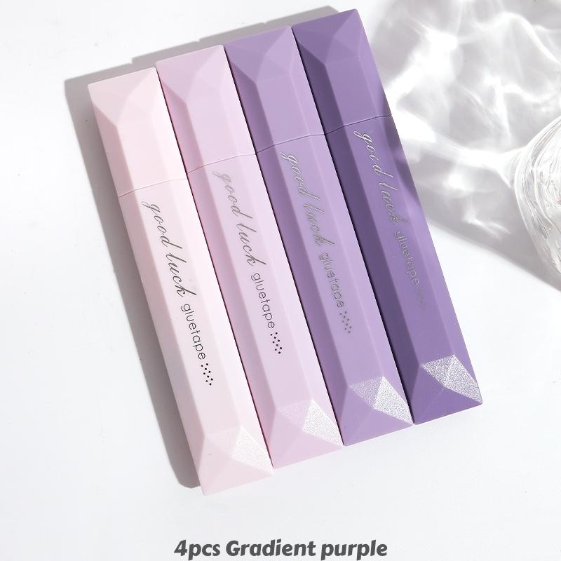 4/5pcs Gradient Color Glue Tape, Pen Type Double Sided Adhesive Tape Roller Dispenser Runner, for Memo Diary DIY Handwork