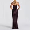 European/American Satin Spaghetti Strap Classic Evening Gown for Women