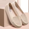 Summer Women Hollow Out Loafers Woven Breathable Slip On Flat Casual Daily Office Commute Walking Shoes
