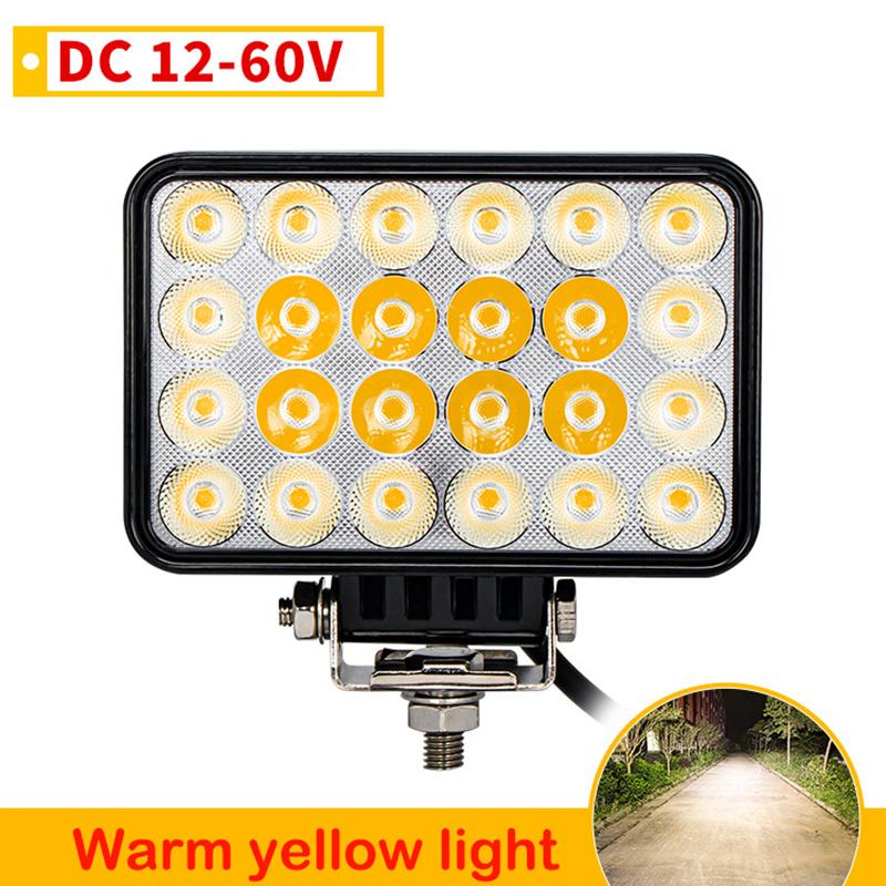 

72 В Автомобильный Светодиодный Рабочий Прожектор Модифицированный Свет Внедорожный Светодиодный Прожектор Для Трактора Погрузчика Грузовика Езды Противотуманная Фара 12 В 24 В Рабочий Свет Для Езды Car Fog Lamp