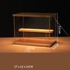 LED Lighted Acrylic Display Case,Display Box for Collectibles and Action Figures,Clear Dustproof Organizer with Wooden Base
