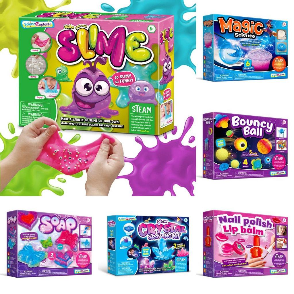 Kit de Magia Científica Emocionante Para Niños Con Experimentos de Slime, Cristales y Fabricación de Jabón